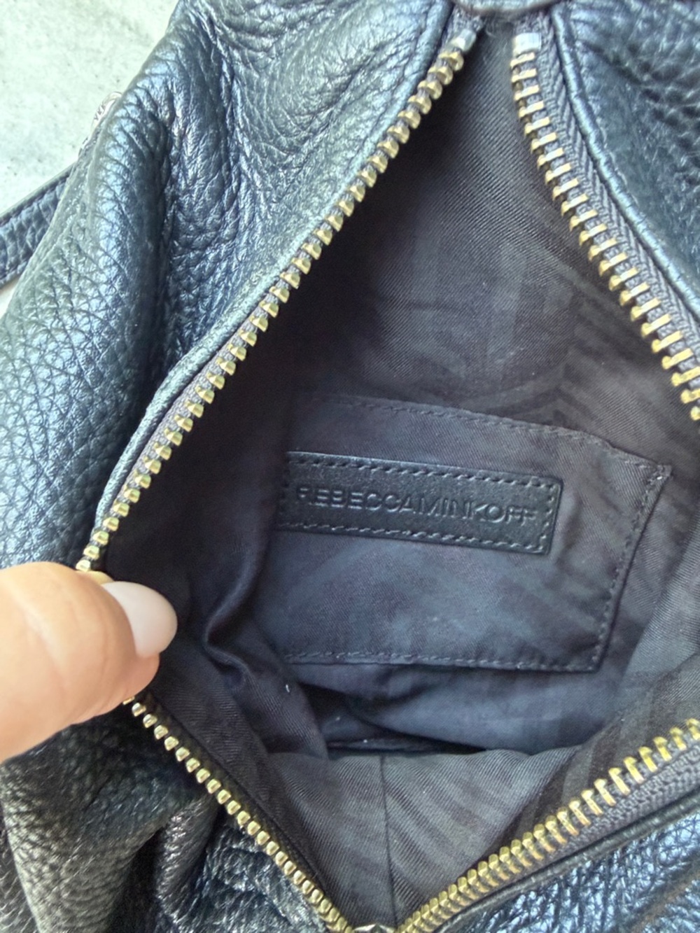 Rebecca Minkoff Black Pebbled Leather Sling Backpack - Picture 7 of 9